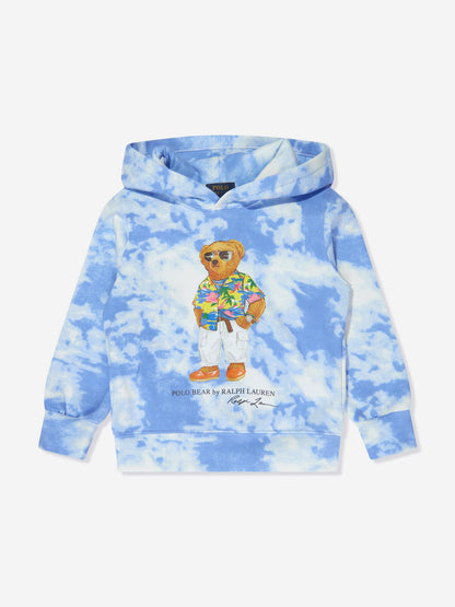 Ralph Lauren Boys 蓝色 Bear Cloud Wash 连帽衫