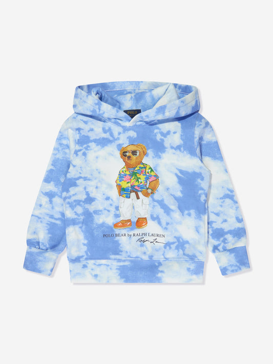 Ralph Lauren Boys 蓝色 Bear Cloud Wash 连帽衫
