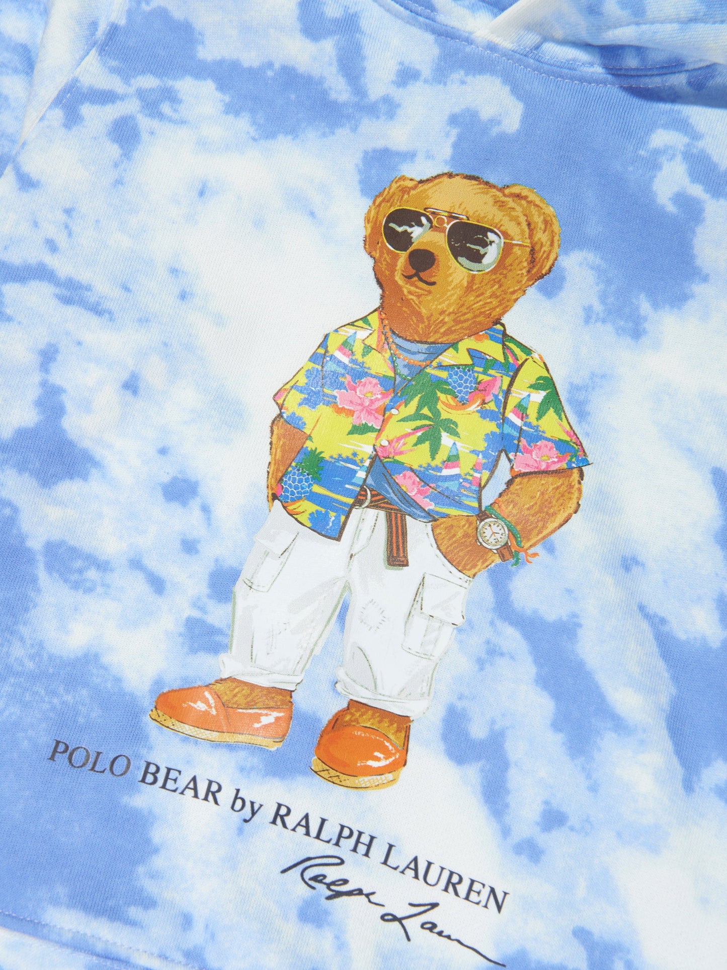Ralph Lauren Boys 蓝色 Bear Cloud Wash 连帽衫