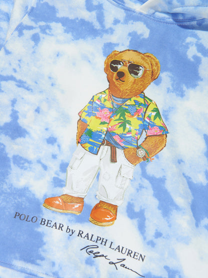 Ralph Lauren Boys 蓝色 Bear Cloud Wash 连帽衫