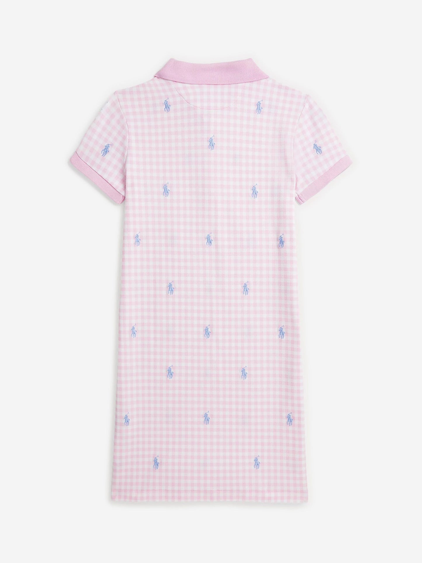 Ralph Lauren 女童粉色格纹 Polo 连衣裙