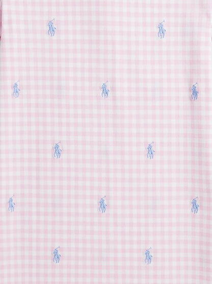 Ralph Lauren 女童粉色格纹 Polo 连衣裙
