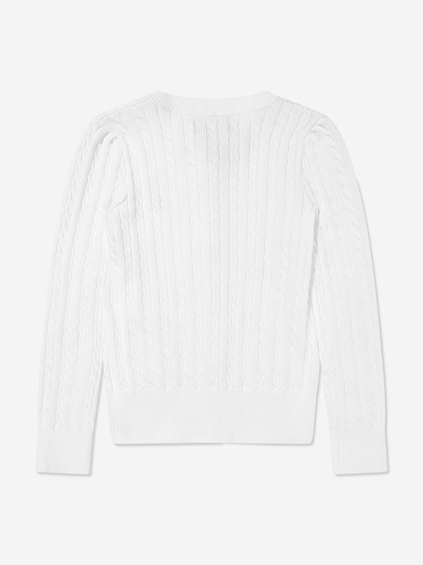 Girls Mini Cable Knit Cardigan in White