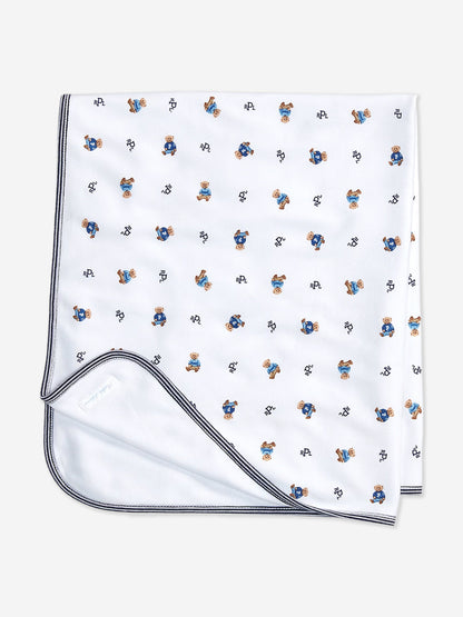 Baby Boys Bear Blanket in White