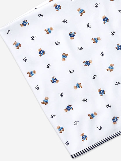 Baby Boys Bear Blanket in White