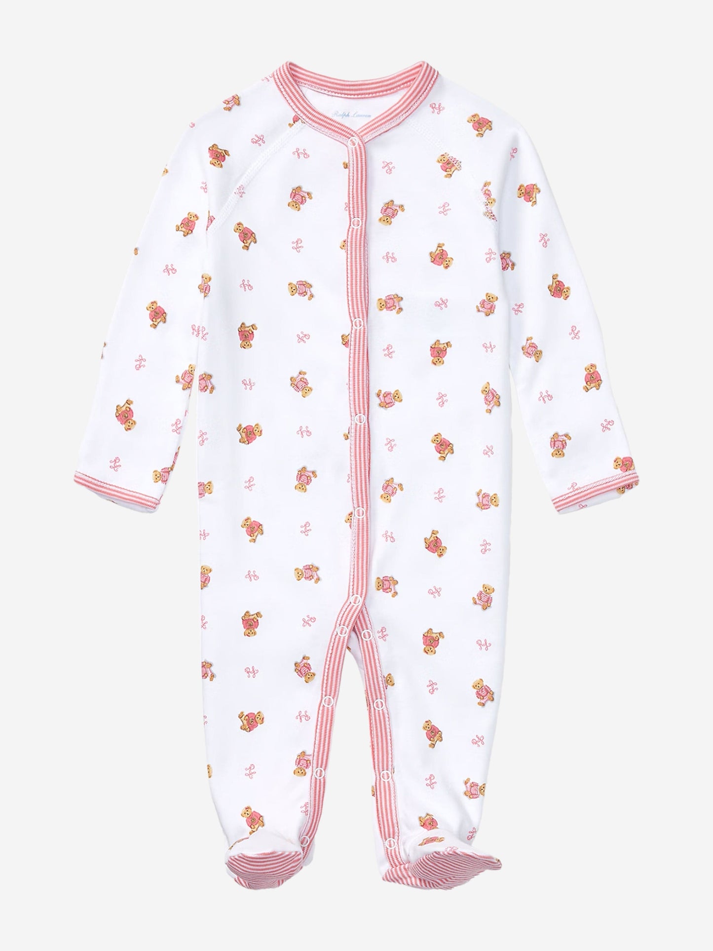 Baby Girls Bear Babygrow in White