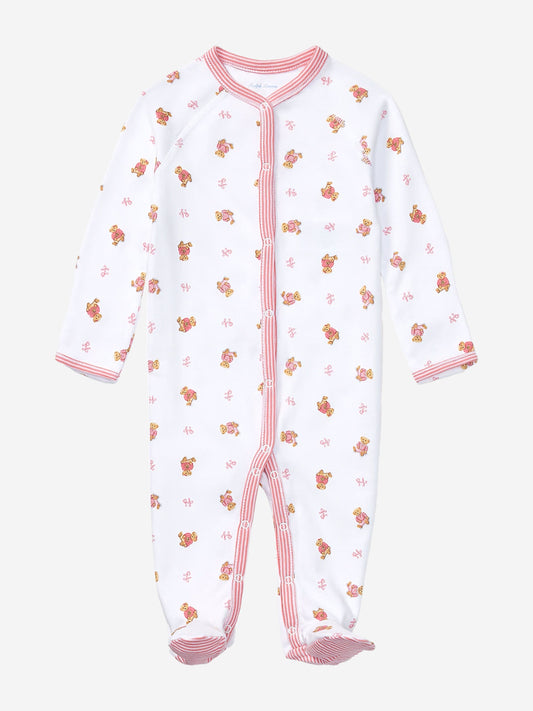 Baby Girls Bear Babygrow in White