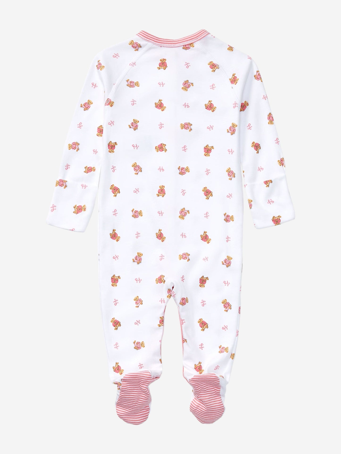 Baby Girls Bear Babygrow in White