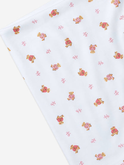 Baby Girls Bear Blanket in White