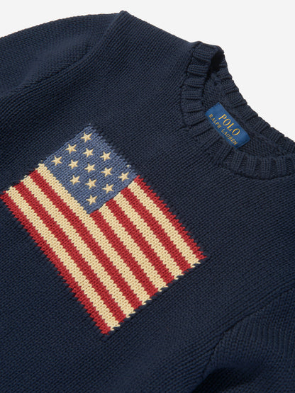 Boys Flag Jumper in Navy