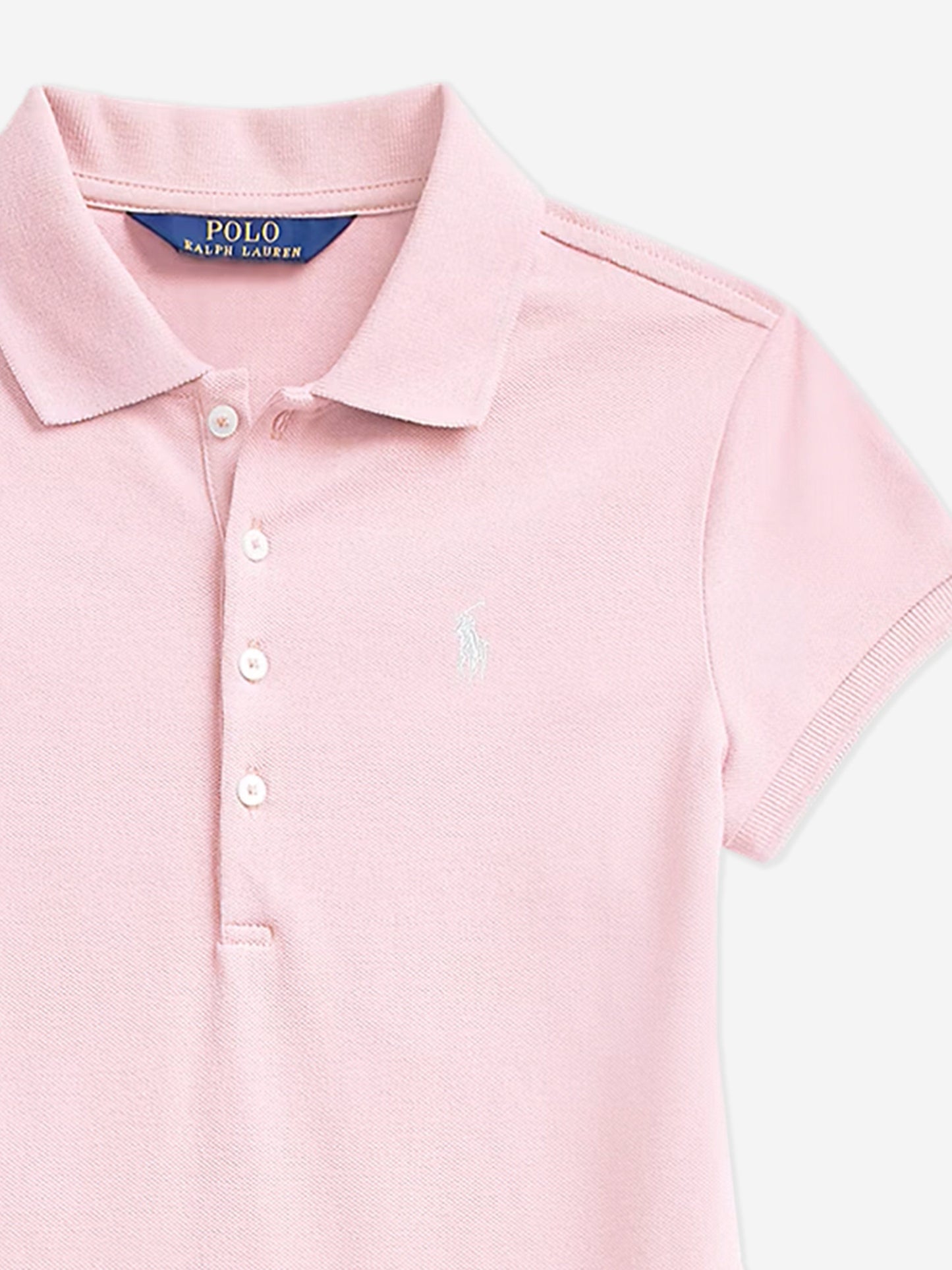 Girls Logo Polo Dress in Pink