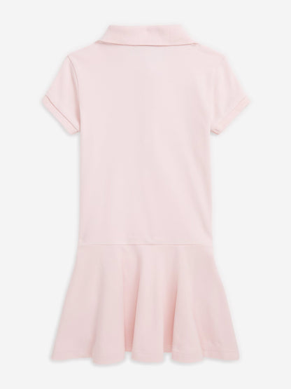 Girls Logo Polo Dress in Pink