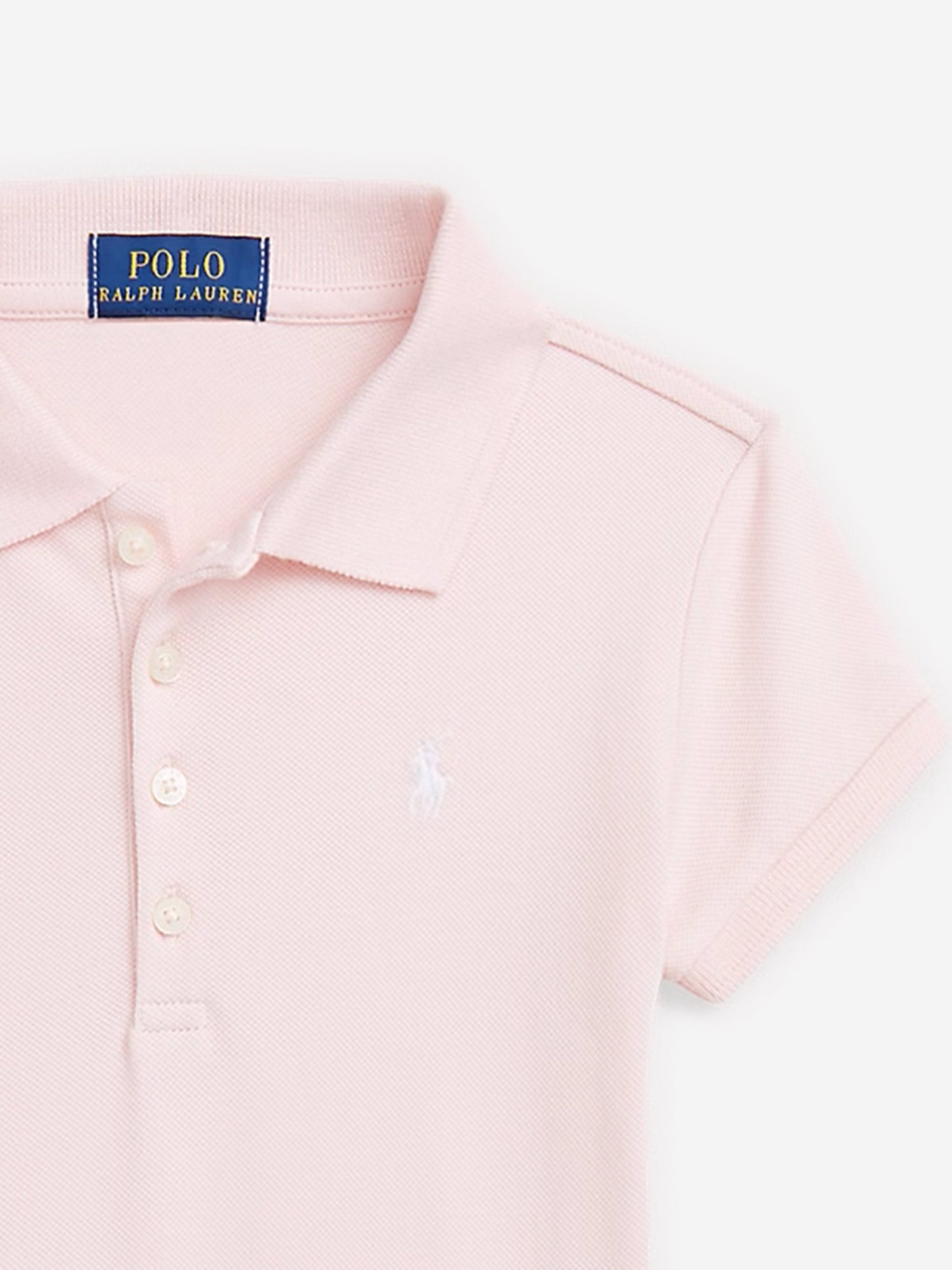 Girls Logo Polo Dress in Pink