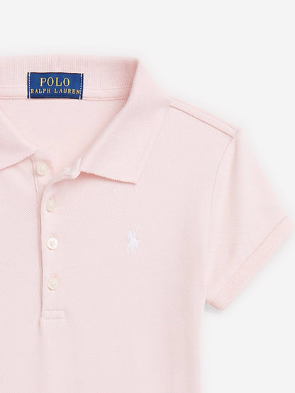 Girls Logo Polo Dress in Pink