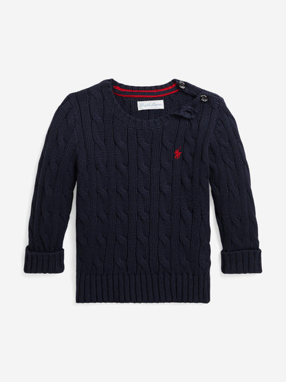 Baby Boys Cable Knit Jumper in Navy