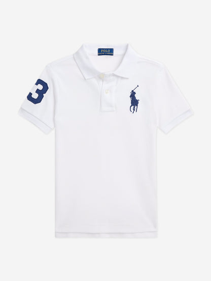 Boys Logo Polo Shirt in White