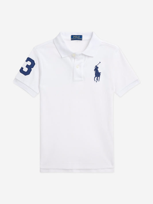 Boys Logo Polo Shirt in White