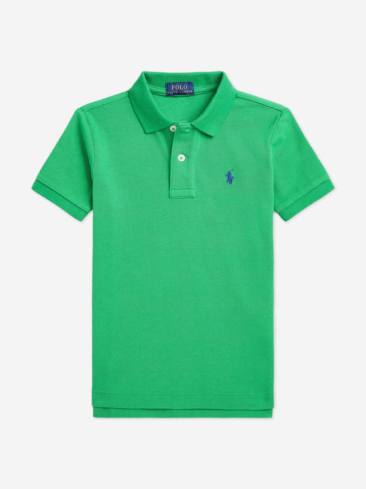 Boys Slim Fit Polo Shirt in Green