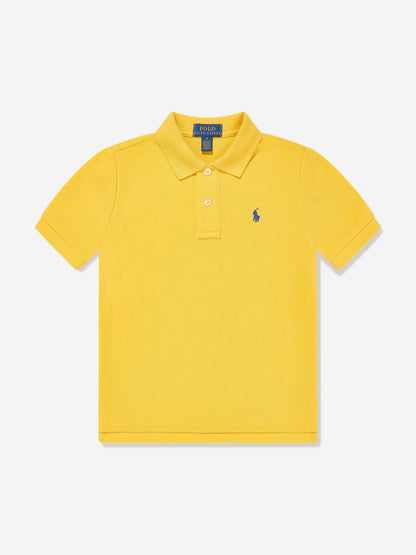 Boys Slim Fit Polo Shirt in Yellow