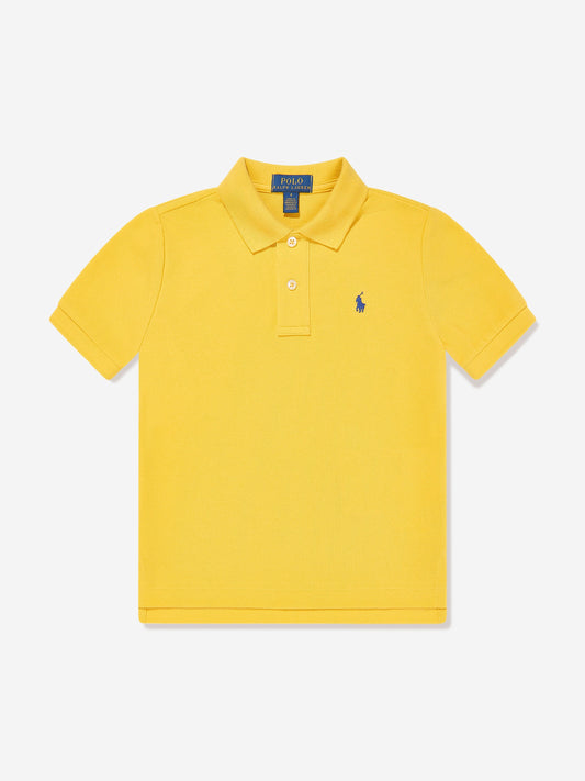 Boys Slim Fit Polo Shirt in Yellow