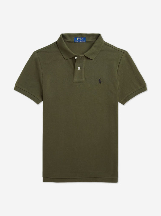 Boys Slim Fit Polo Shirt in Green
