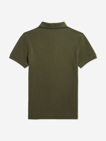 Boys Slim Fit Polo Shirt in Green