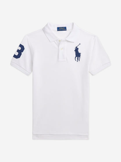 Boys Slim Fit Polo Shirt in White