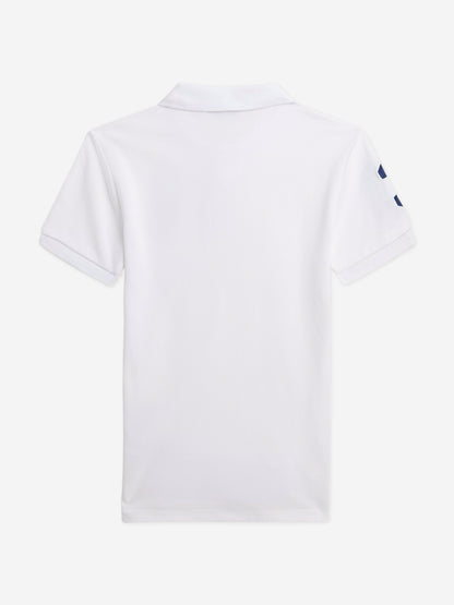 Boys Slim Fit Polo Shirt in White