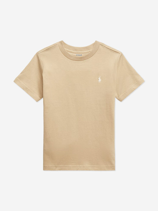 Boys Logo T-Shirt in Beige