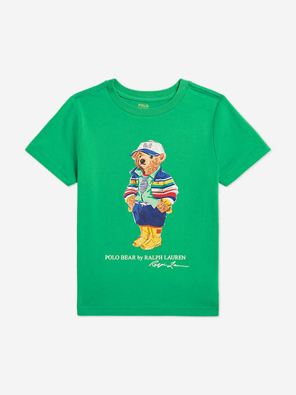 Boys Polo Bear T-Shirt in Green