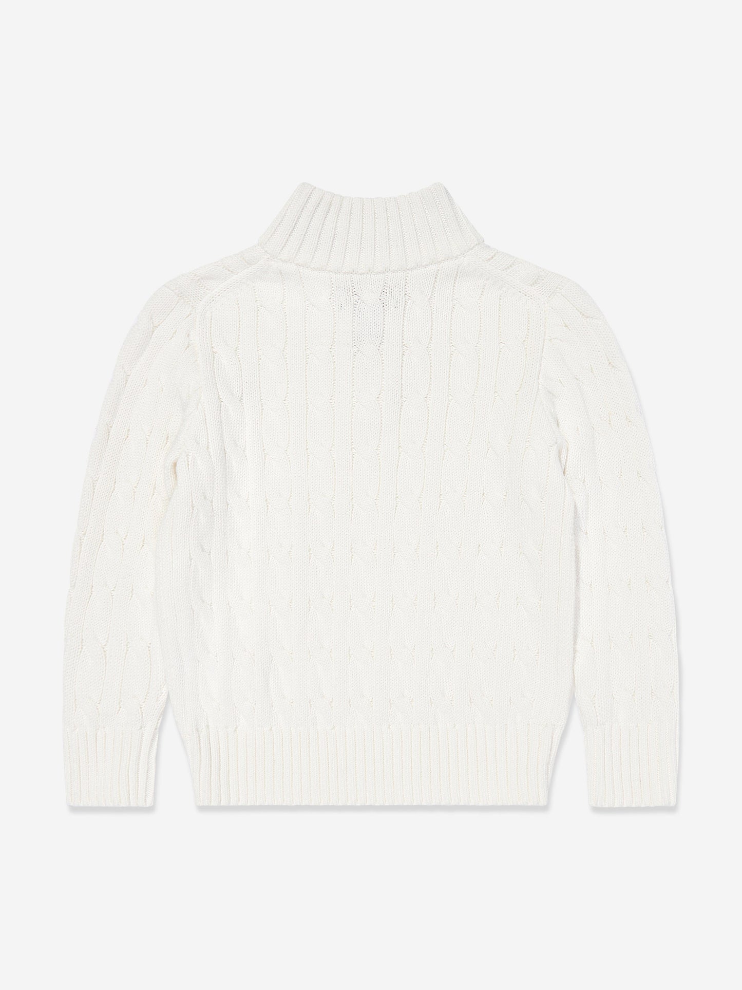 Boys Half Zip Jumper in White