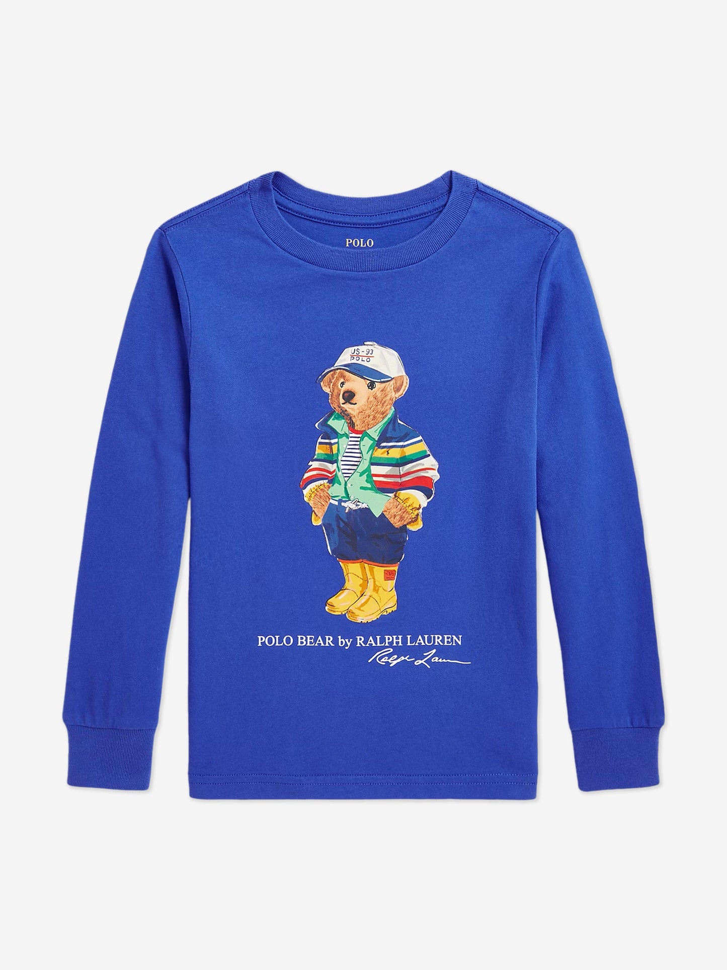 Boys Long Sleeve Polo Bear T-Shirt in Blue