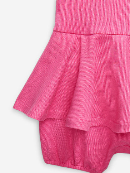 Baby Girls Peplum Bubble Romper in Pink