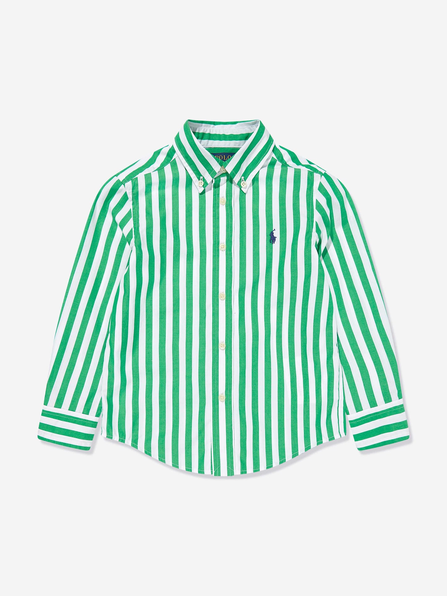 Boys Striped Logo Shirt in Green