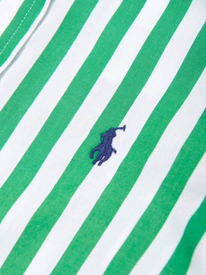 Boys Striped Logo Shirt in Green