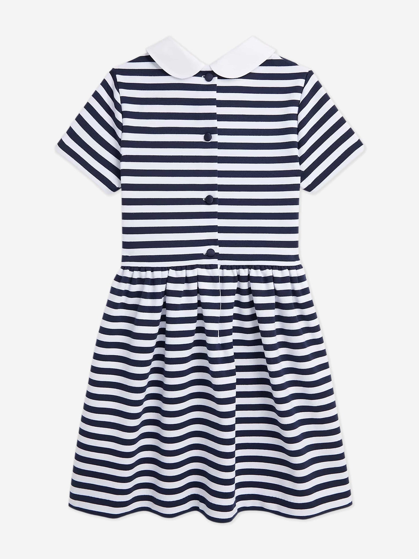 Girls Striped Occasion Dress in Navy
