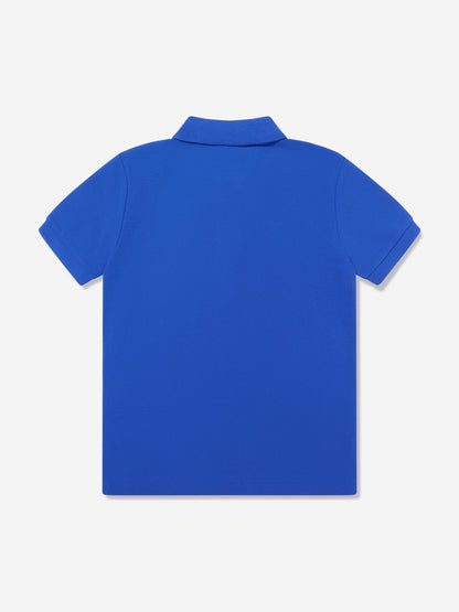 Boys Bear Polo Shirt in Blue