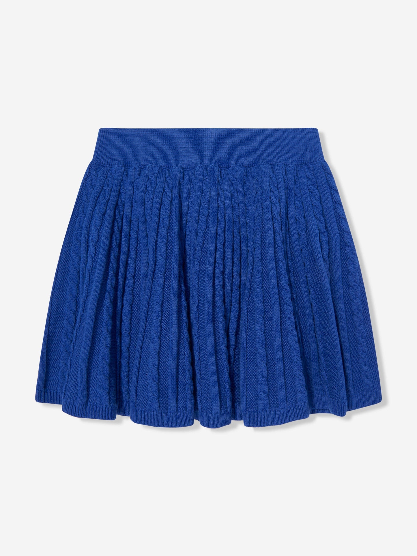 Girls Striped Cable Knit Top and Skirt Set in Blue