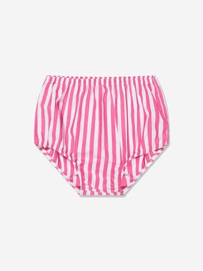 Baby Girls Striped Shirt Dress in Pink