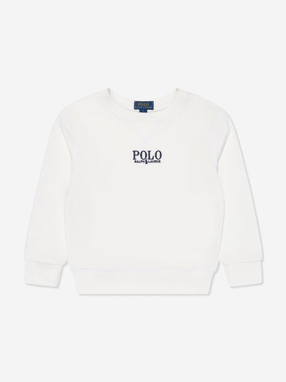 Boys Polo Sweatshirt in White