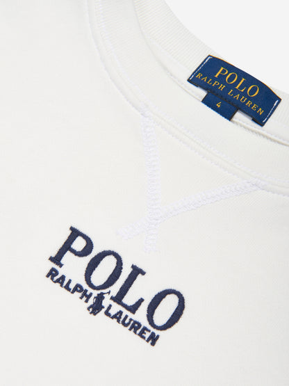 Boys Polo Sweatshirt in White