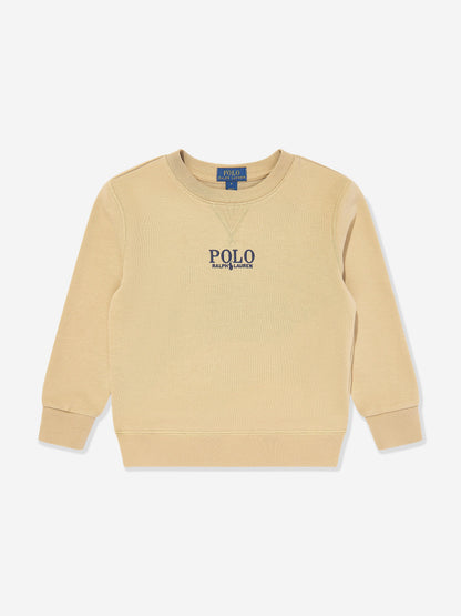 Boys Polo Sweatshirt in Beige