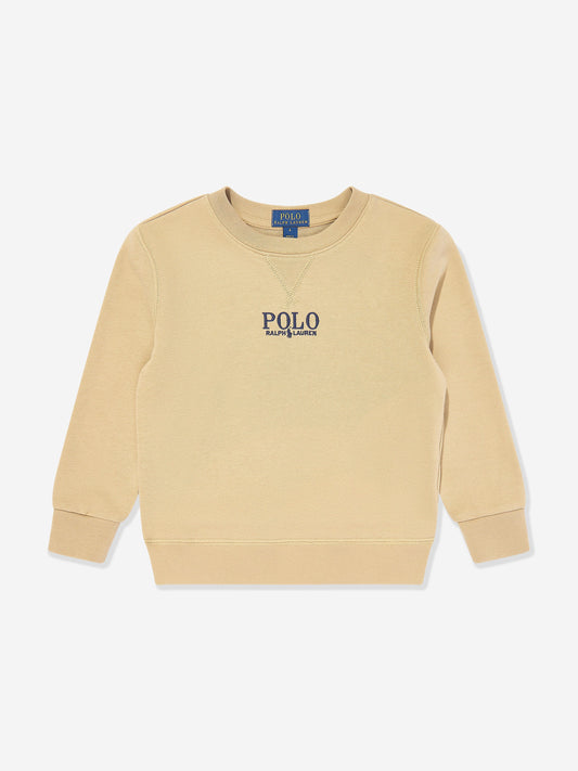 Boys Polo Sweatshirt in Beige