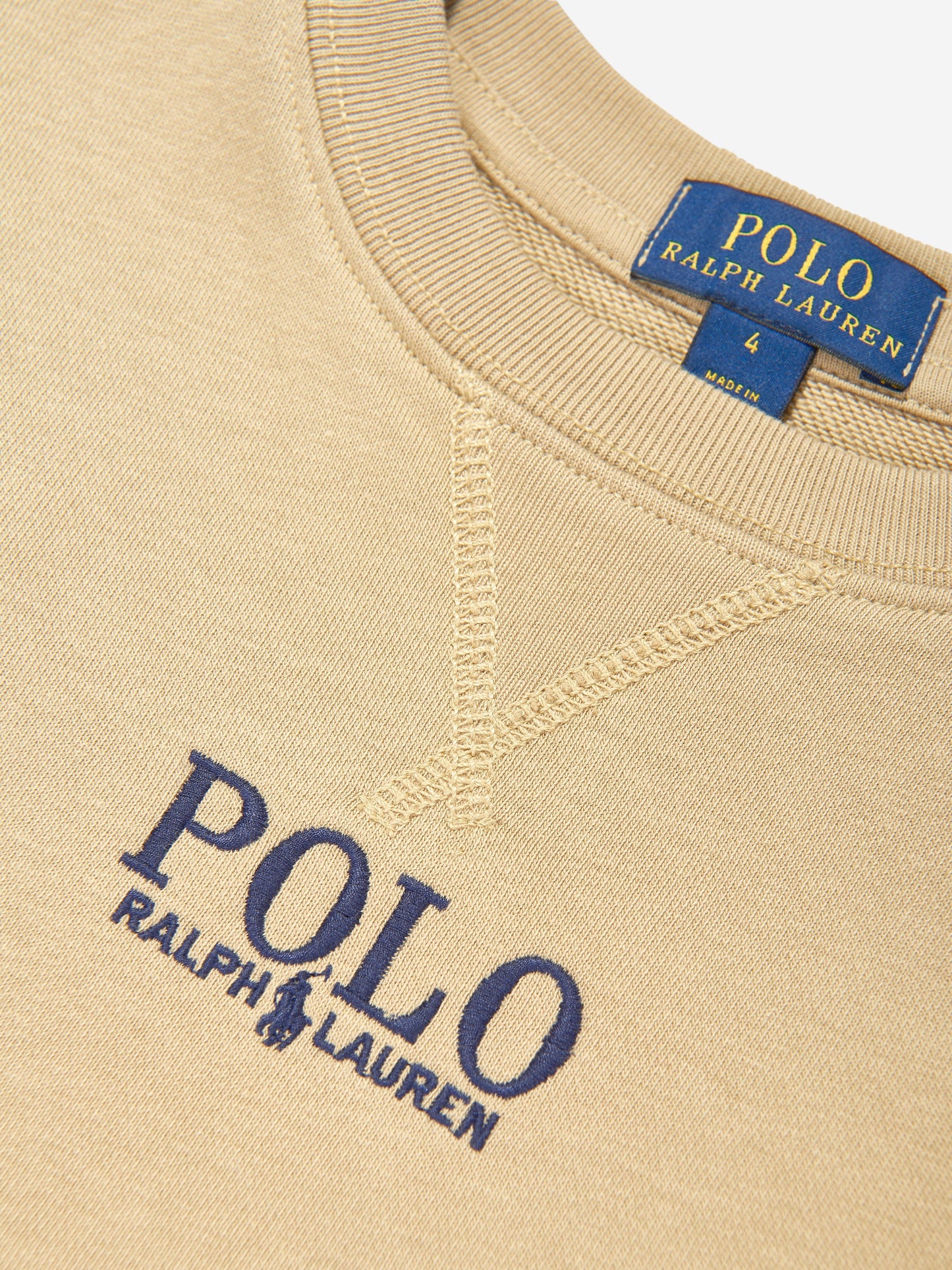 Boys Polo Sweatshirt in Beige
