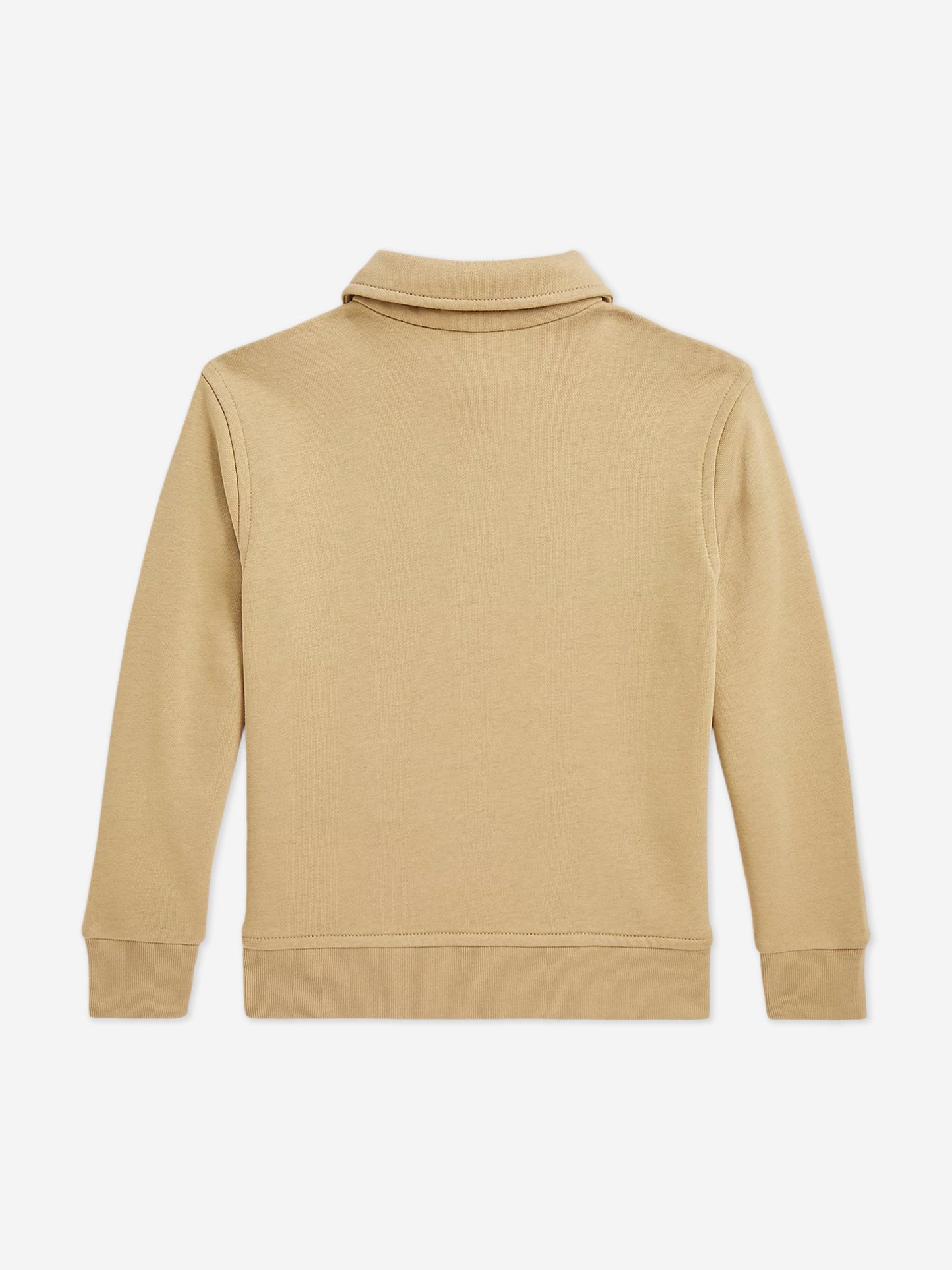 Boys Half Zip Polo Sweatshirt in Beige