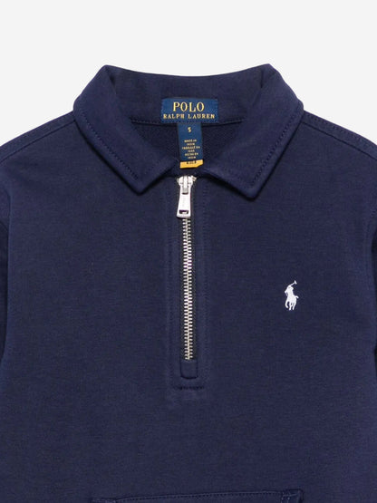 Boys Half Zip Sweatshirt in Navy