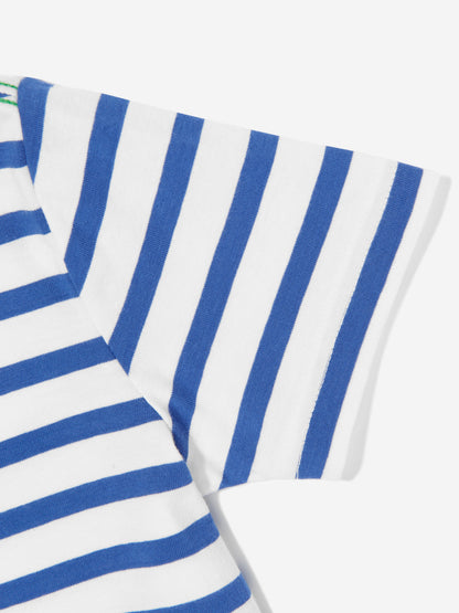 Boys Striped Logo T-Shirt in Blue