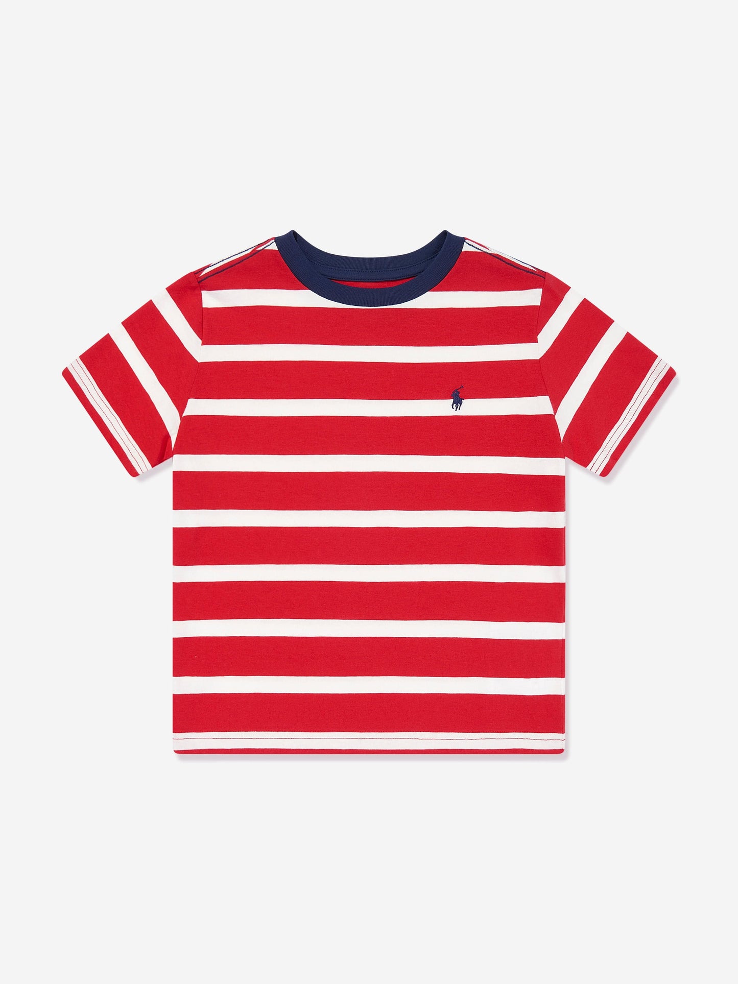 Boys Striped Logo T-Shirt in Red