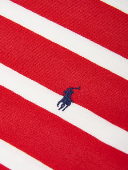Boys Striped Logo T-Shirt in Red