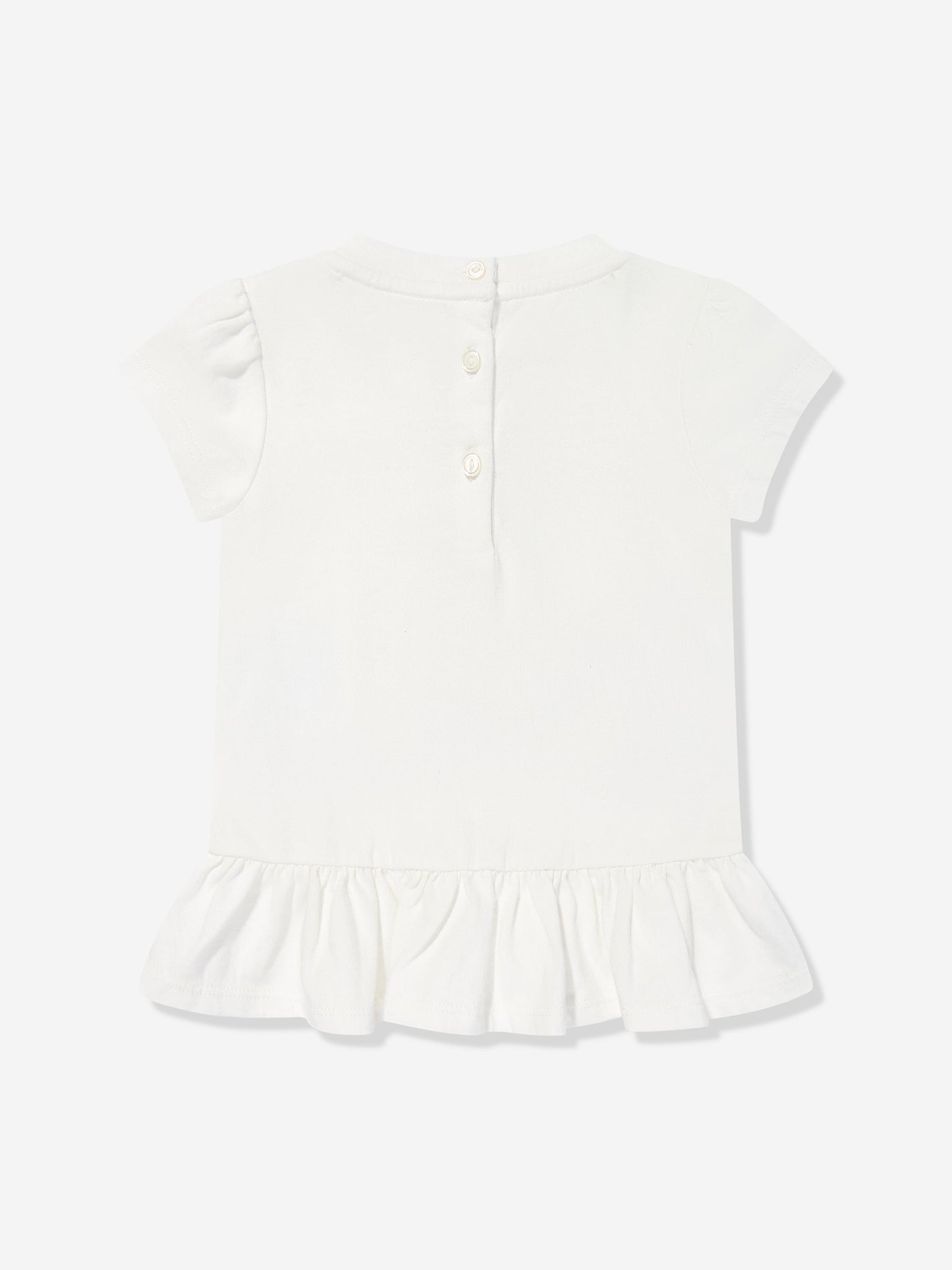 Ralph Lauren Baby Girls Polo Bear Peplum T-Shirt in White